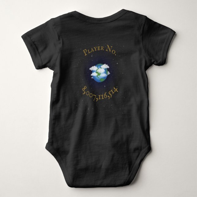 Body Para Bebé "Juego para Team Earth" Población Mundial (Reverso)