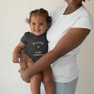 Body Para Bebé Jugador 3 con Nombre y Número (en arena)