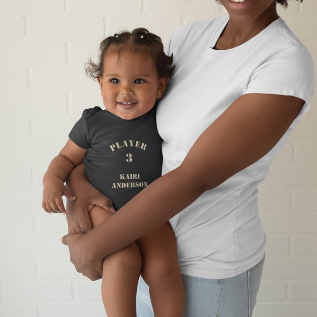 Body Para Bebé Jugador 3 con Nombre y Número (en arena) (Subido por el creador)