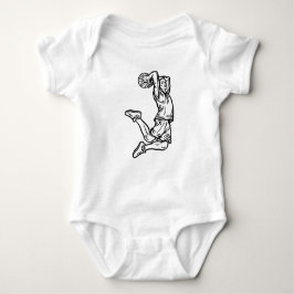 Body Para Bebé Jugador de baloncesto Haciendo Slam Dunk Dark Desi