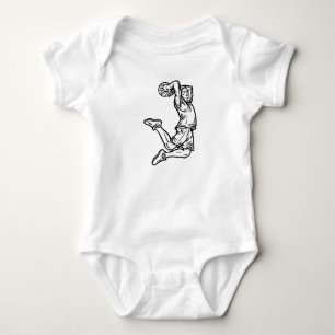 Body Para Bebé Jugador de baloncesto Haciendo Slam Dunk Dark Desi