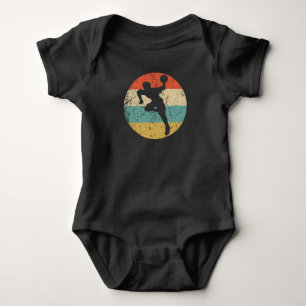 Body Para Bebé Jugador de balonmano de béisbol Silhouette Retro S