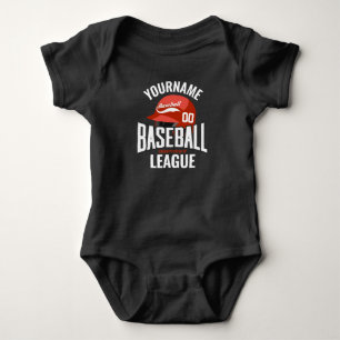 Body Para Bebé Jugador de béisbol personalizado NOMBRE Equipo Cha