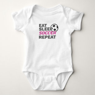 Body Para Bebé Jugador de fútbol come Sleep Soccer Repeat Soccer 