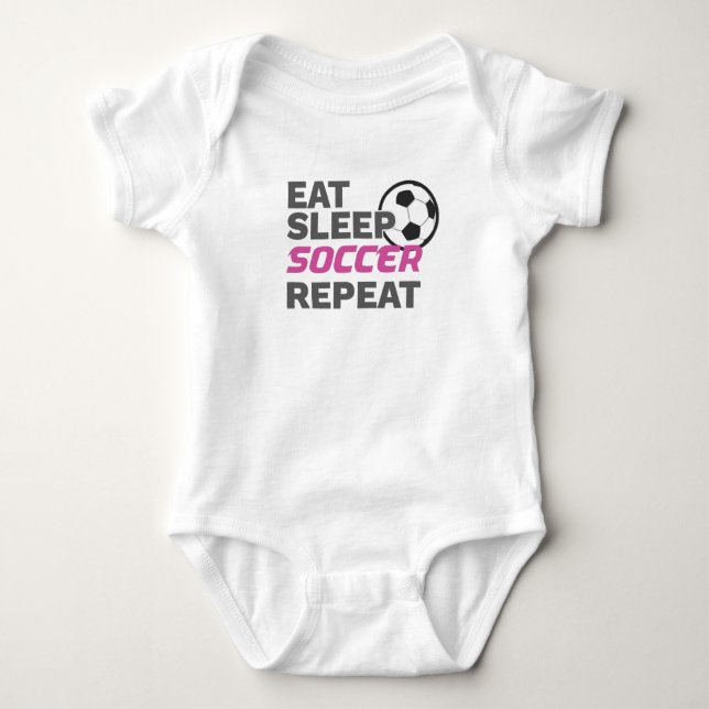 Body Para Bebé Jugador de fútbol come Sleep Soccer Repeat Soccer  (Anverso)