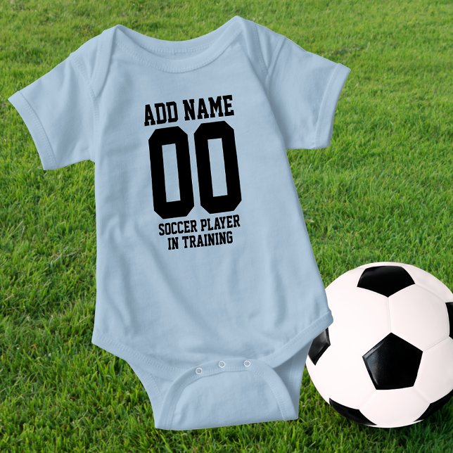 Body Para Bebé Jugador de fútbol personalizado en entrenamiento (Perfect for that Soccer fan family, for girl or boy. 
BALL NOT INCLUDED.)