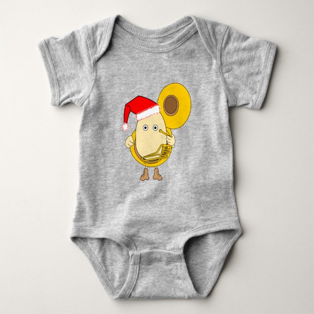 Body Para Bebé Jugador de Santa Tuba Egghead (Anverso)