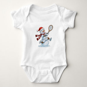 Body Para Bebé Jugador de Tenis Muñeco de Nieve Navidad 2026 Fies