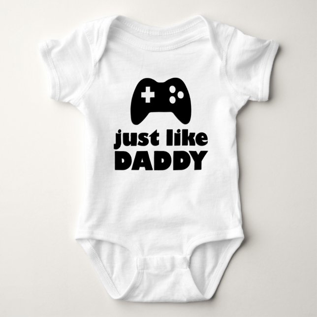Body Para Bebé Jugador de video como Daddy Baby Bodysuit (Anverso)