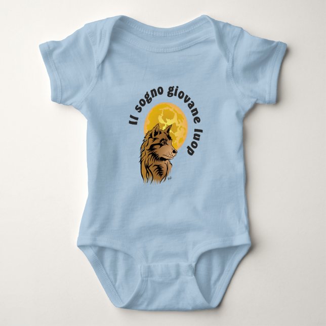 Body Para Bebé junger träumender Wolf Baby Strampler (Anverso)