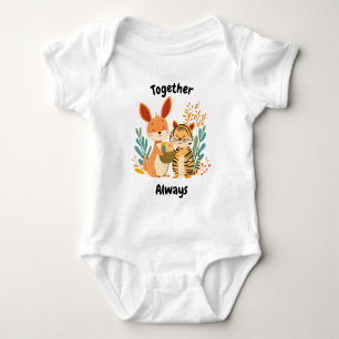 Body Para Bebé Juntos Siempre Canguro y Tigre - Animales Adorable