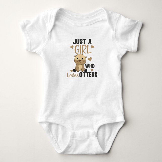 Body Para Bebé Just a Girl Who Loves otters - Cute otter (Anverso)