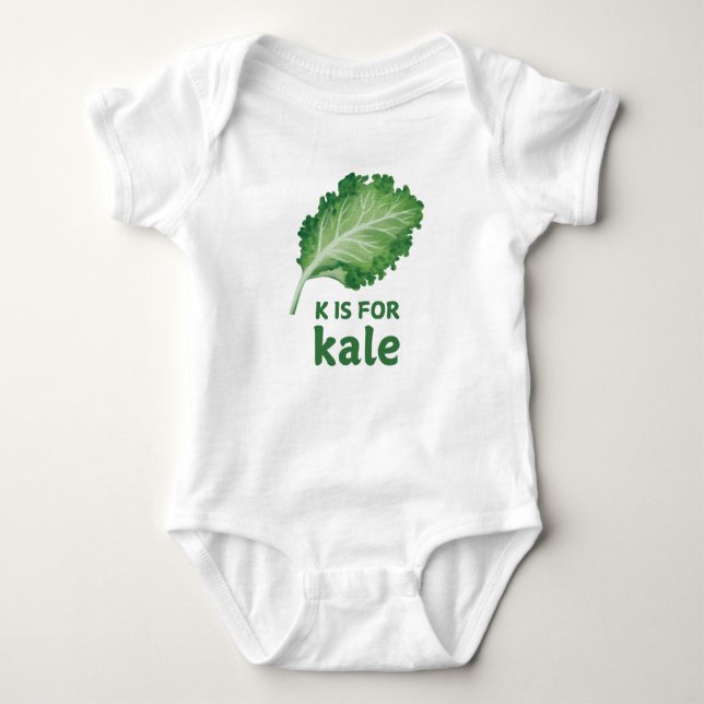 Body Para Bebé K es para KALE Green Veggie Alphabet K