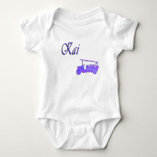 Body Para Bebé Kai, nombre con camión de bomberos