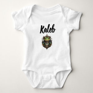 Body Para Bebé Kaleb Nombre Con Rana Steampunk,