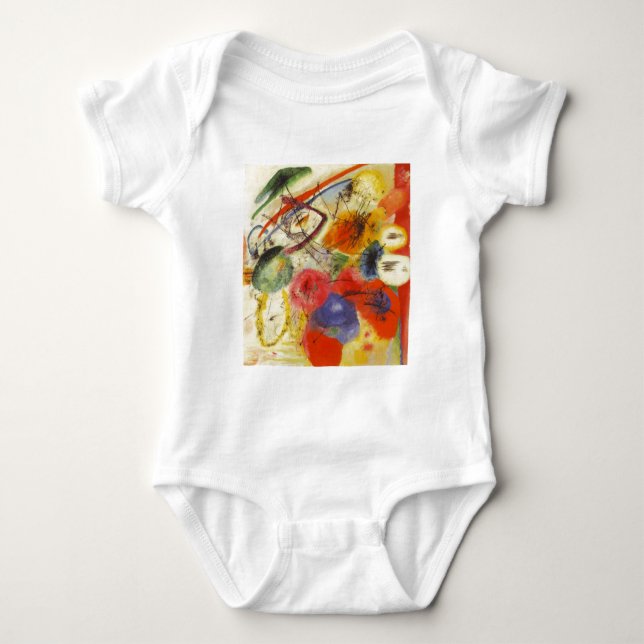 Body Para Bebé Kandinsky Black Strokes Resumen de pintura (Anverso)