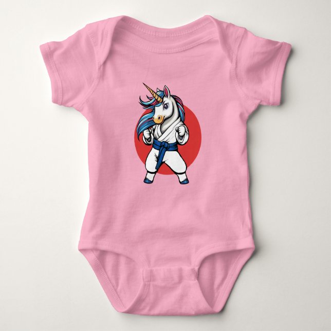 Body Para Bebé Karate Unicorn The cutest fighter  (Anverso)