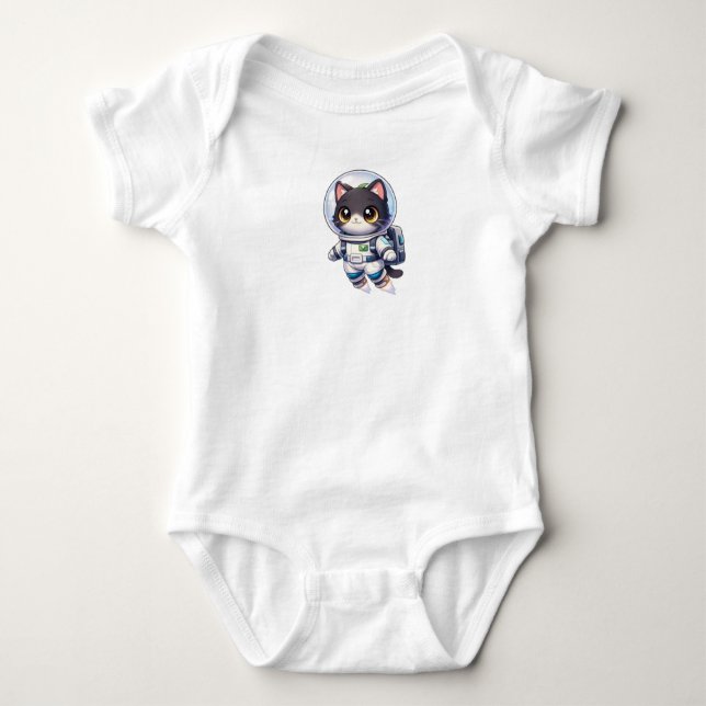 Body Para Bebé Kawaii Astronaut Cat Cartoon – Cute Space Kitty (Anverso)