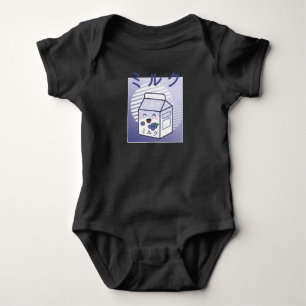 Body Para Bebé Kawaii Cow Retro Leche japonesa de arándano azul