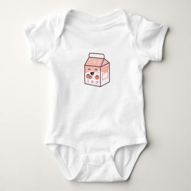 Body Para Bebé Kawaii Cow Retro Leche japonesa de bata (Anverso)