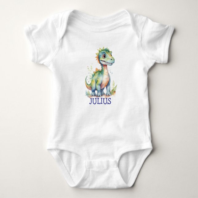 Body Para Bebé Kawaii Dino Baby Nursery Dulce Regalo Prehistórico (Anverso)