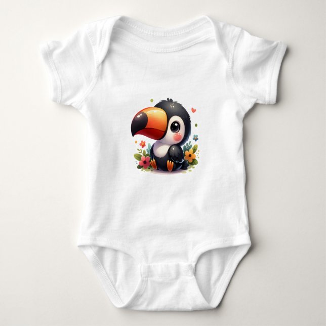 Body Para Bebé Kawaii Jungle Baby Toucan Art (Anverso)