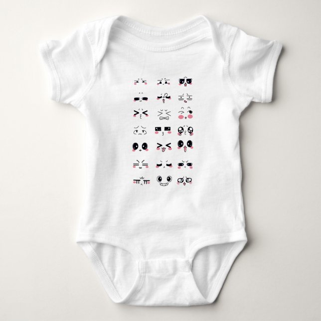 Body Para Bebé kawaii kaomoji (Anverso)