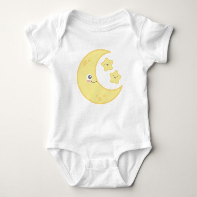 Body Para Bebé Kawaii Moon y Stars Clothing (Anverso)