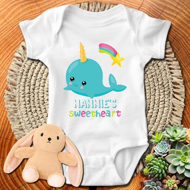 Body Para Bebé Kawaii Narwhal, la novia de Nannie (Subido por el creador)