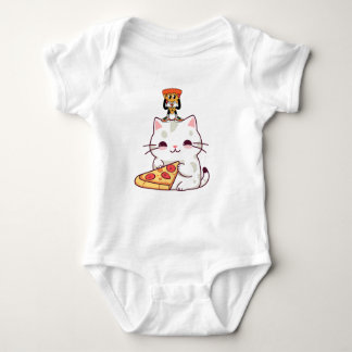 Body Para Bebé Kawaii Pizza Cat & Little Pizza Buddy Funny Graphi