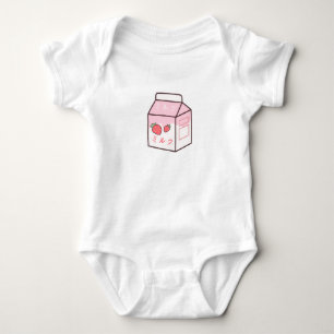 Body Para Bebé Kawaii Retro De Vaca Japonesa De Fresa