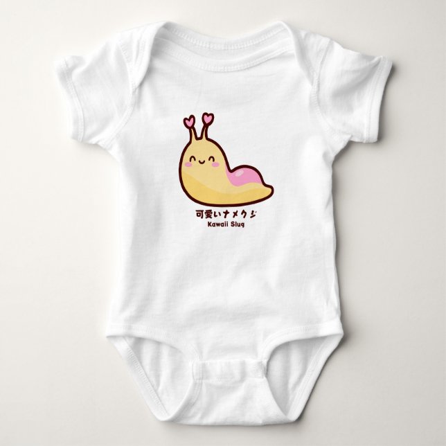 Body Para Bebé Kawaii Slug 可 Japonés 愛 い ナ メ Texto Personalizado (Anverso)