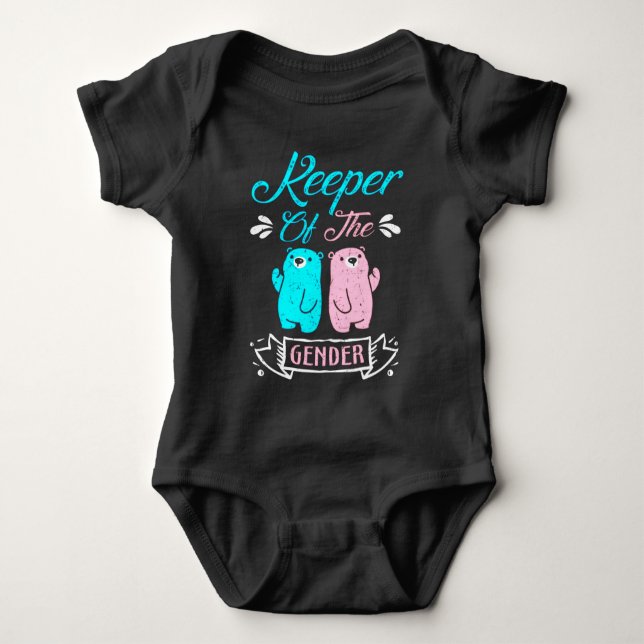 Body Para Bebé Keeper of the Gender Pink and Blue Teddy Bear (Anverso)