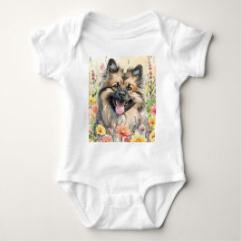 Body Para Bebé Keeshond Watercolor Baby Bodysuit