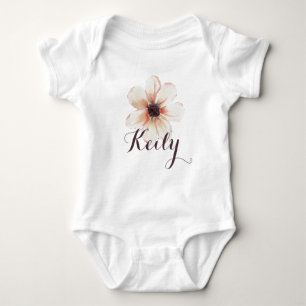 Body Para Bebé Keily Nombre Bebé Personalizado de ropa Flor Rosa