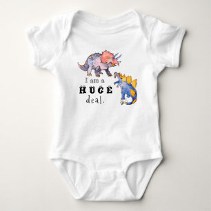 Body Para Bebé KHS Cute Watercolor Soy un dinosaurio de un gran t