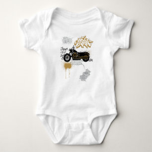 Body Para Bebé Kids Motorcycle graffiti camiseta blanca