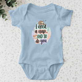 Body Para Bebé Kids T-Shirt with Cute Dog and Sleeping Sloth
