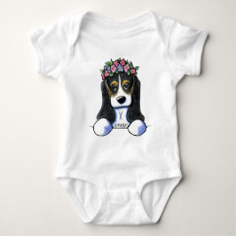 Body Para Bebé KiniArt Basset Flower Girl