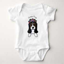 Body Para Bebé KiniArt Basset Flower Girl Baby Bodysuit