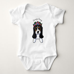 Body Para Bebé KiniArt Basset Flower Girl Baby Bodysuit