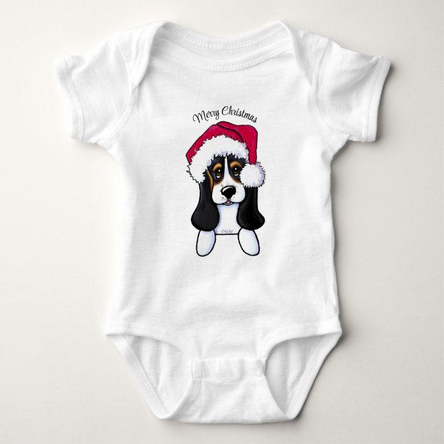 Body Para Bebé KiniArt Navidades Basset Hound (Anverso)
