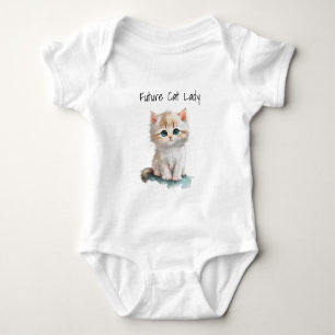 Body Para Bebé Kit de gato futuro señora acuarela gatito con ojos