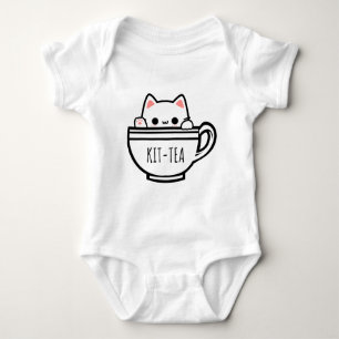 Body Para Bebé Kit Tea Funny Cat Pun Kawaii Cat