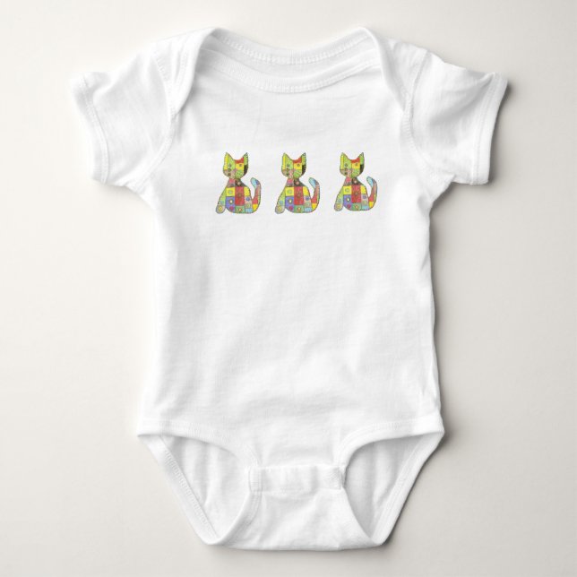 Body Para Bebé Kitten de Patchwork Infant Creeper (Anverso)
