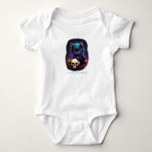 Body Para Bebé Kitten Halloween Skull