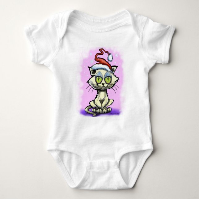 Body Para Bebé Kitten Santa Hat (Anverso)