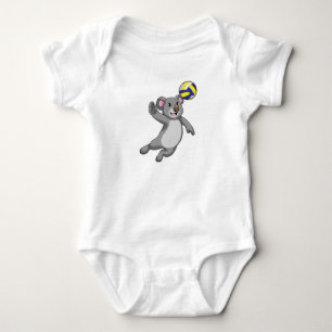 Body Para Bebé Koala como jugador de voleibol con voleibol