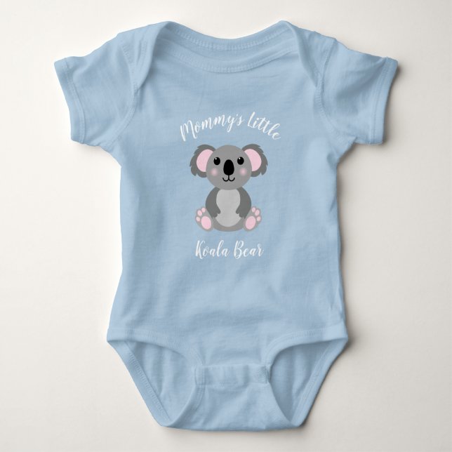 Body Para Bebé Koala lleva a Baby Shower Blue Boy (Anverso)