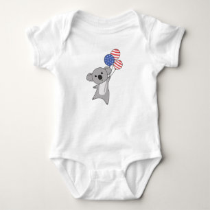 Body Para Bebé Koala Viaja Con Globos 4 De Julio Estadounidense